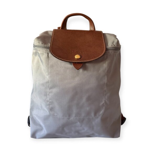 Longchamp Handbags - Longchamp Le Pliage Small Backpack Gray Nylon w/ Leather Trim | NWOT
